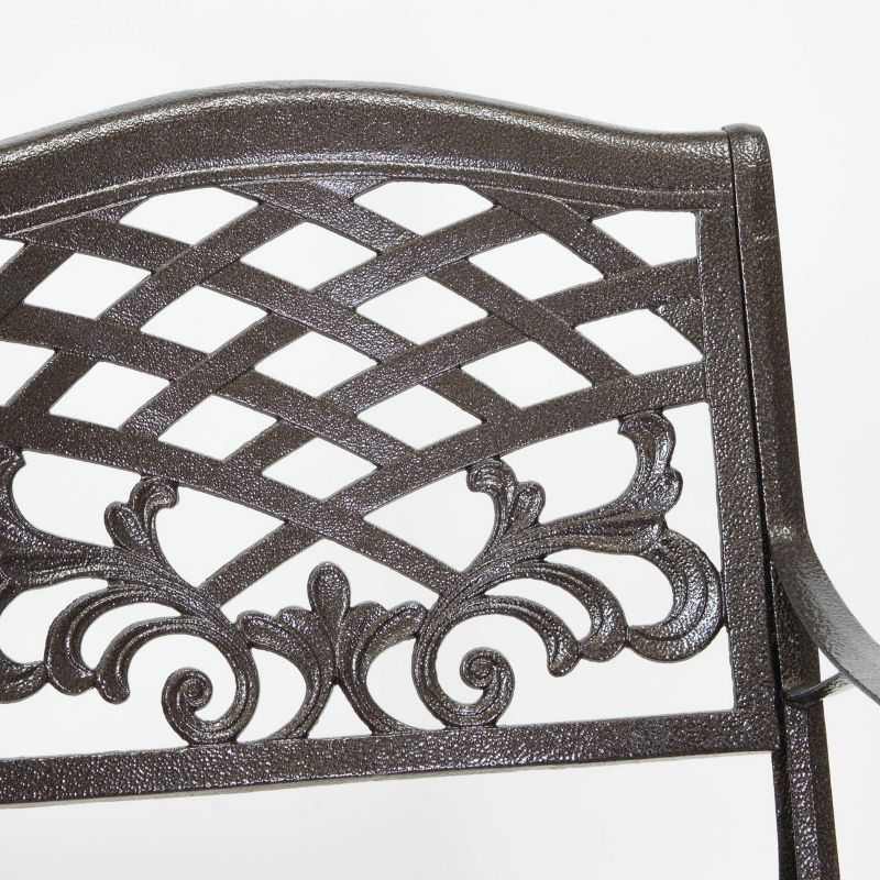Sarasota Cast Aluminum Adjoining Patio Chair - Bronze - Christopher Knight Home