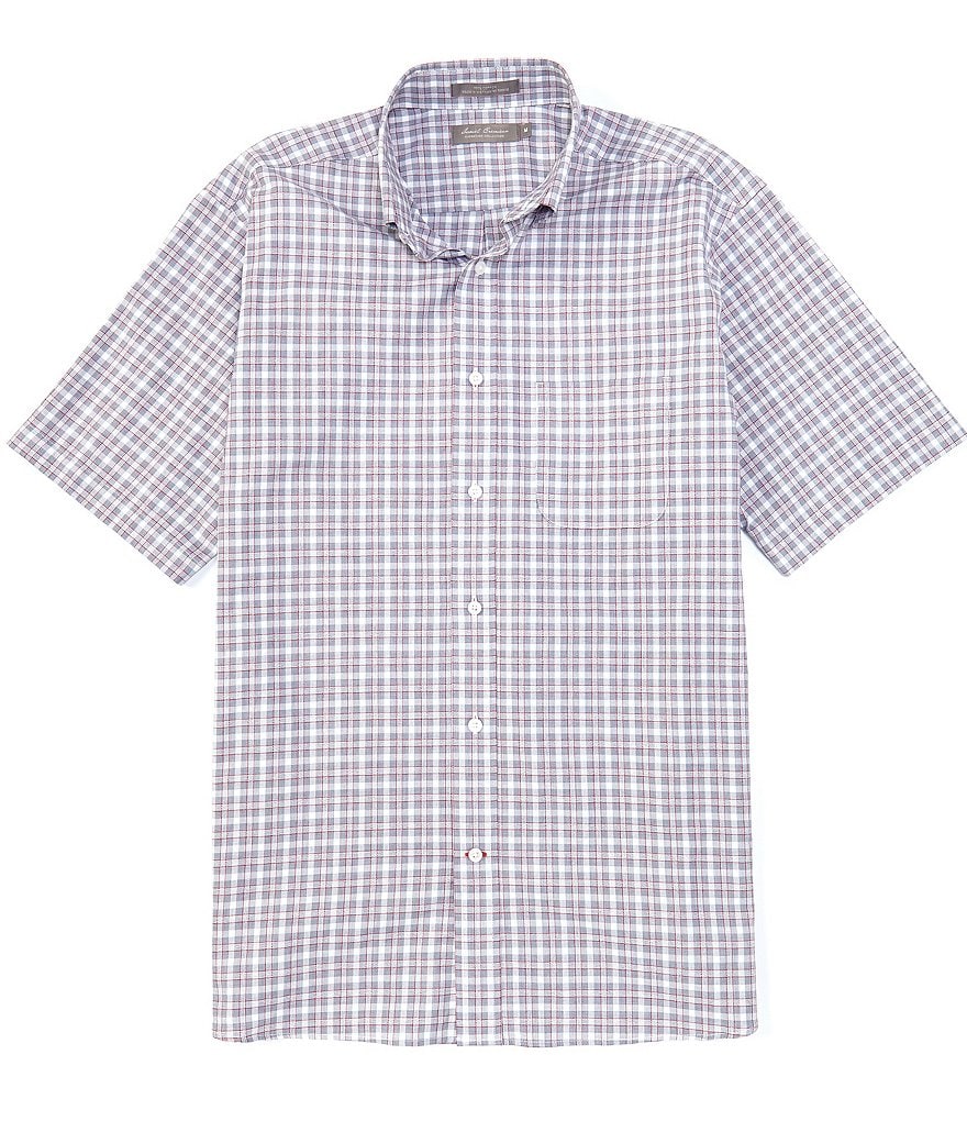 Daniel Cremieux Signature Plaid Dark Blue Short-Sleeve Woven Shirt