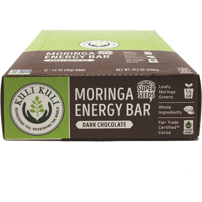 Kuli Kuli Moringa Energy Vegan Bar - Dark Chocolate - 12pk