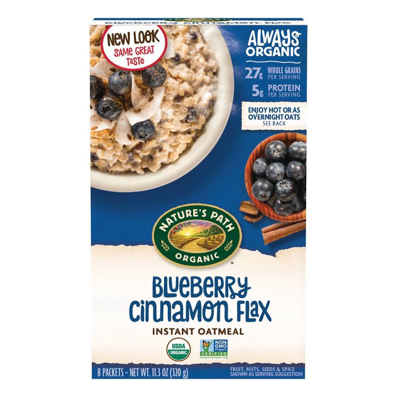 Nature's Path Organic Blueberry Cinnamon Flax Instant Oatmeal - 8ct