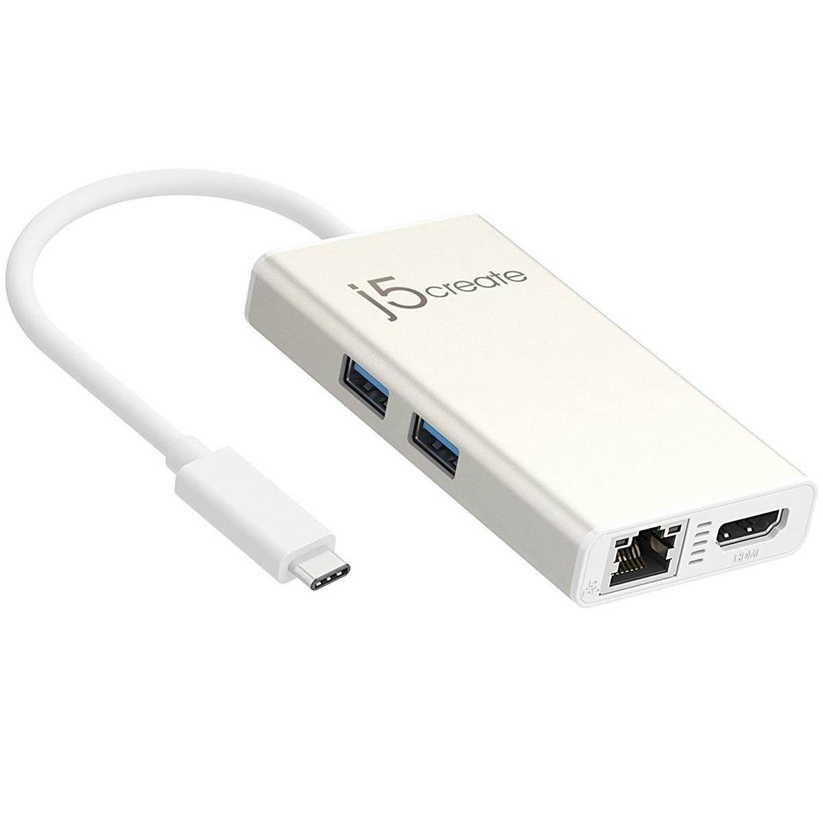 j5create USB-C Multi-Adapter - HDMI/Ethernet/USB 3.1 HUB/PD 2.0