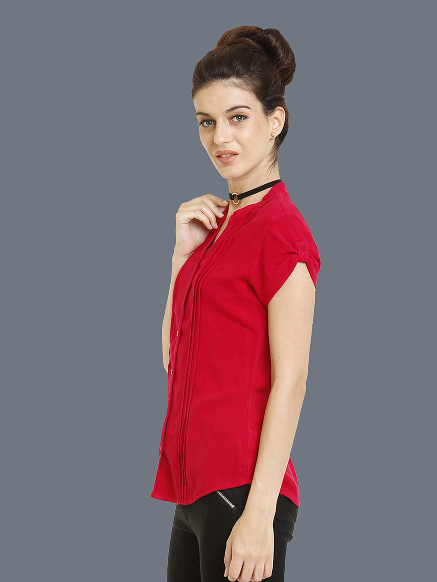 Identiti Red Regular Fit Shirt