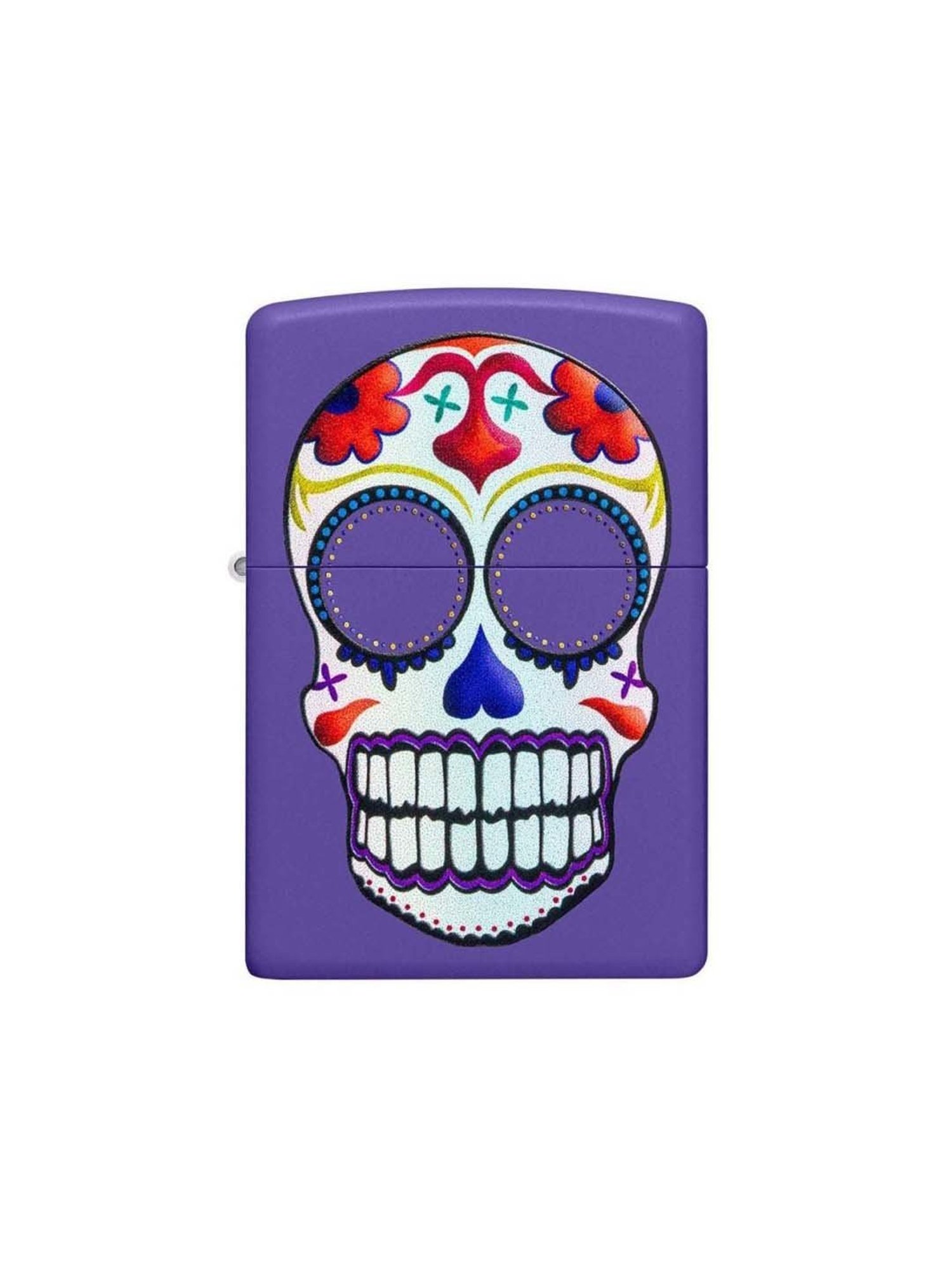 Zippo Purple Brass Sugar Skull Design Windproof Pocket Lighter