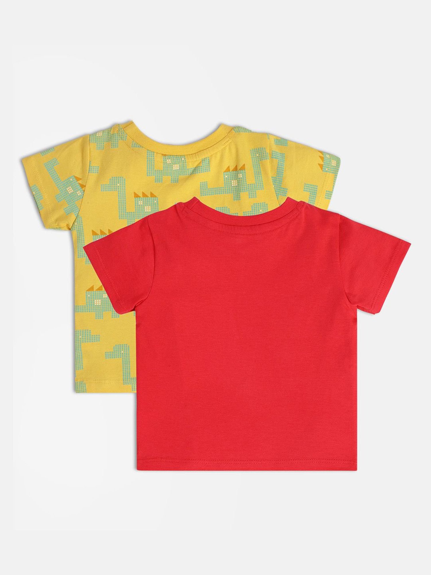 MINIKLUB Kids Red & Yellow Printed T-Shirt (Pack Of 2)
