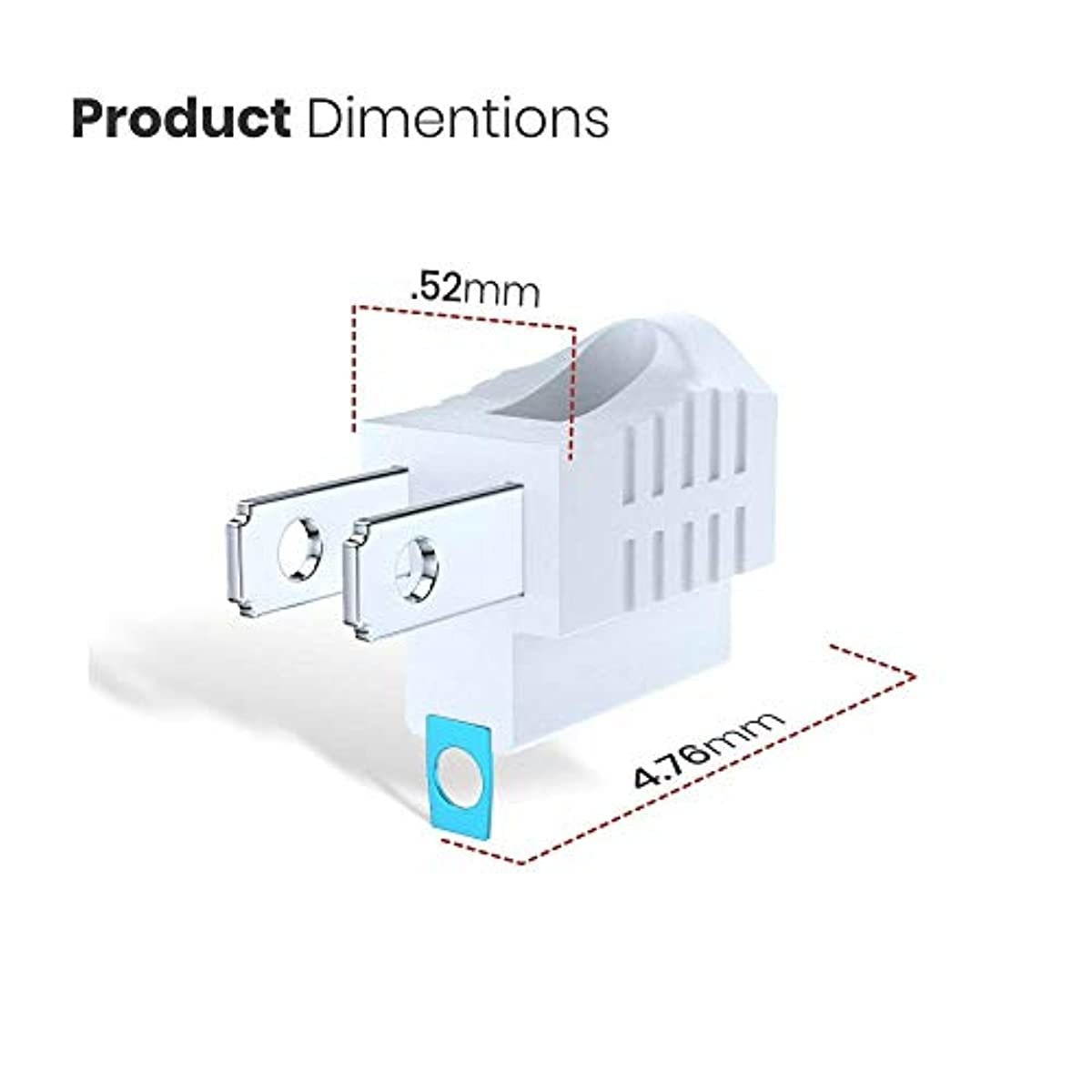 Maximm Polarized Grounding Adapter, 4 Pack, White, 2 Prong Grounding Converter for Wall Outlets Plugs, Turn 2-Prong Outlets to 3-Prong Outlets, Easy to Install, Indoor Only, ETL Listed