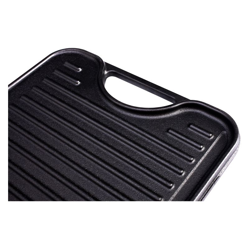 Victoria Cast Iron Large Reversible Rectangular Griddle 17"X9" Black