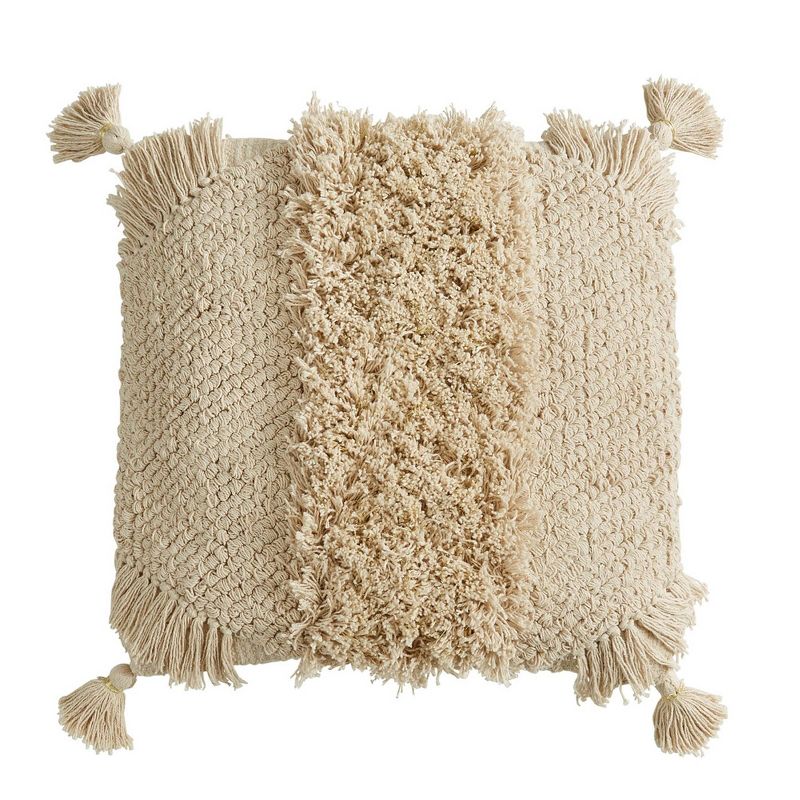 20"x20" Oversize Square Throw Pillow with Lurex Natural/Gold - Patina Vie