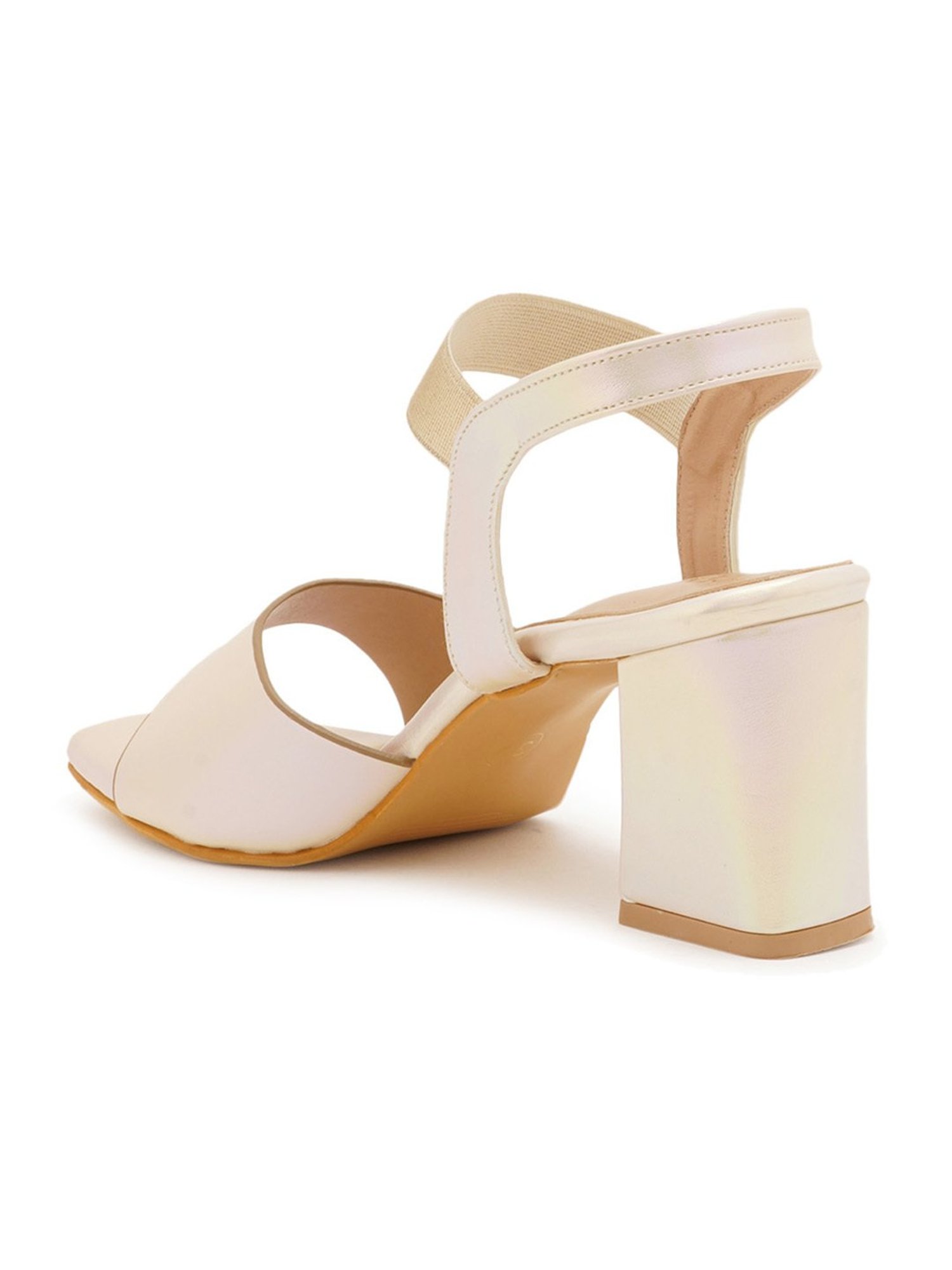 Scentra Women's Gold Ankle Strap Sandals