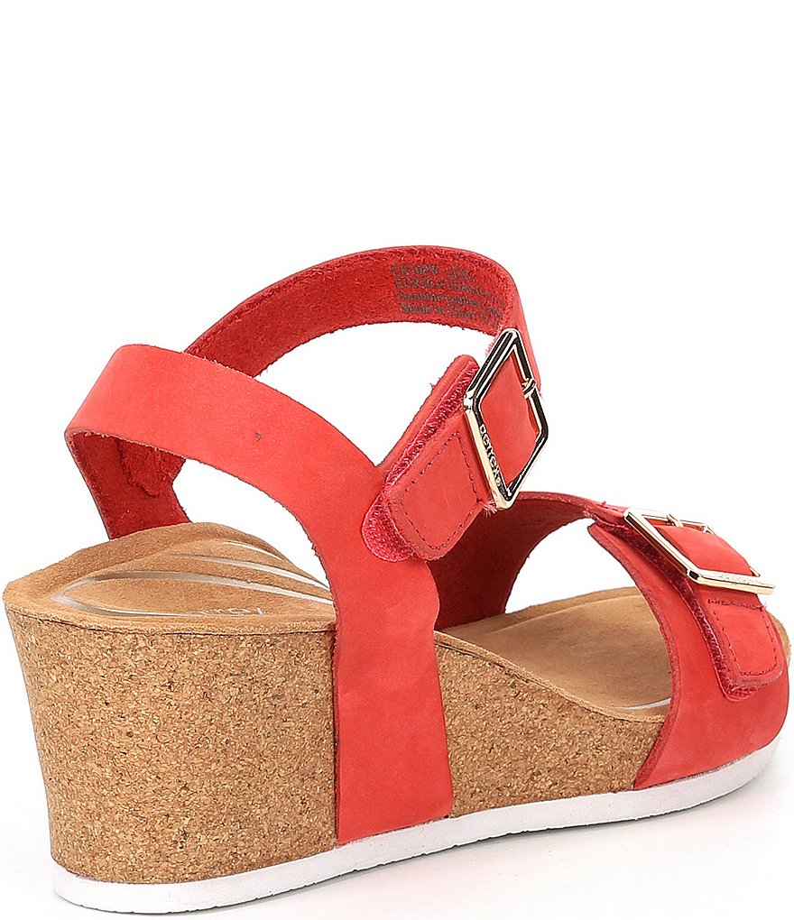 Aetrex Lexa Leather Wedge Sandals