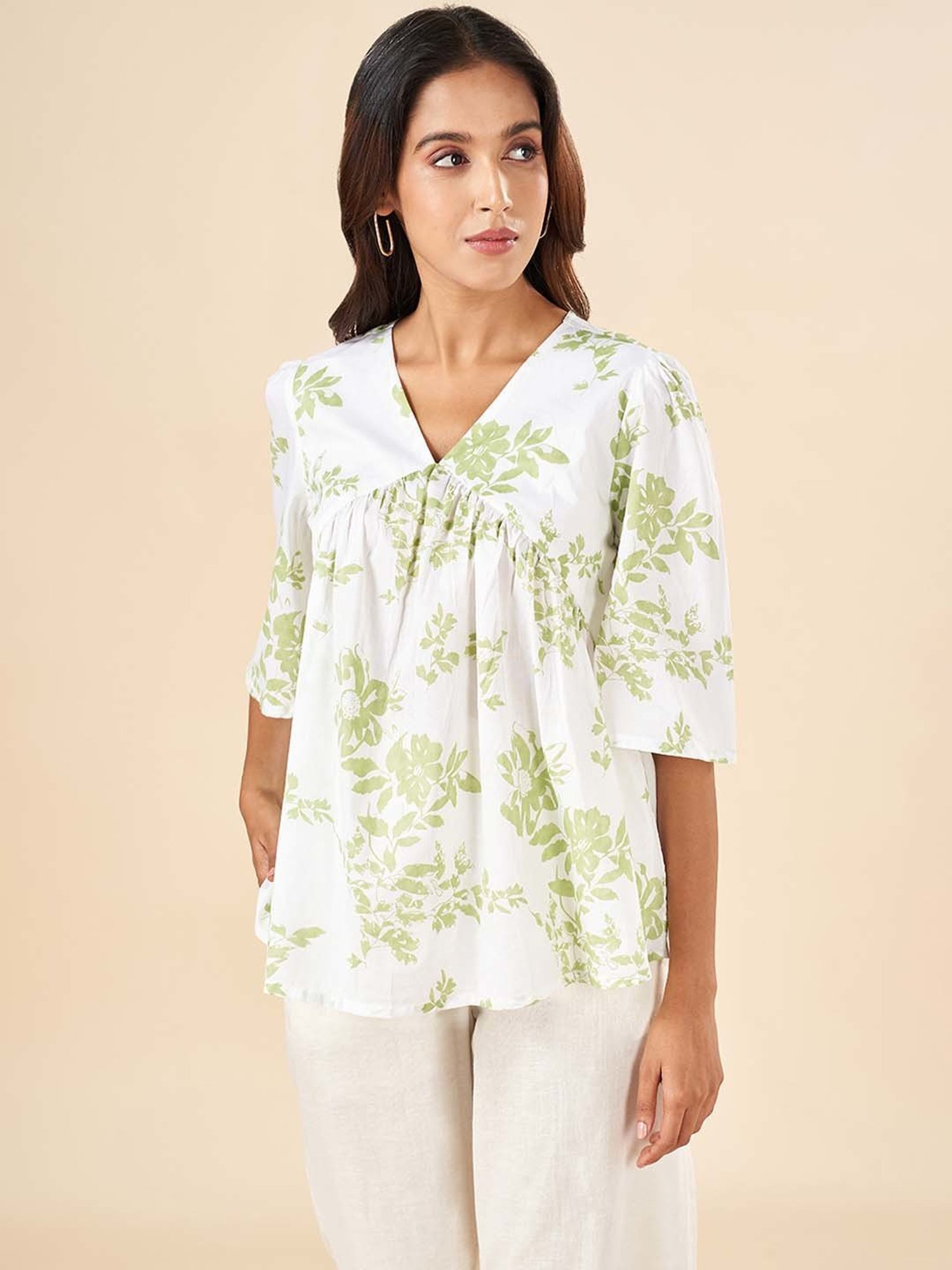 Akkriti by Pantaloons Green Printed Top