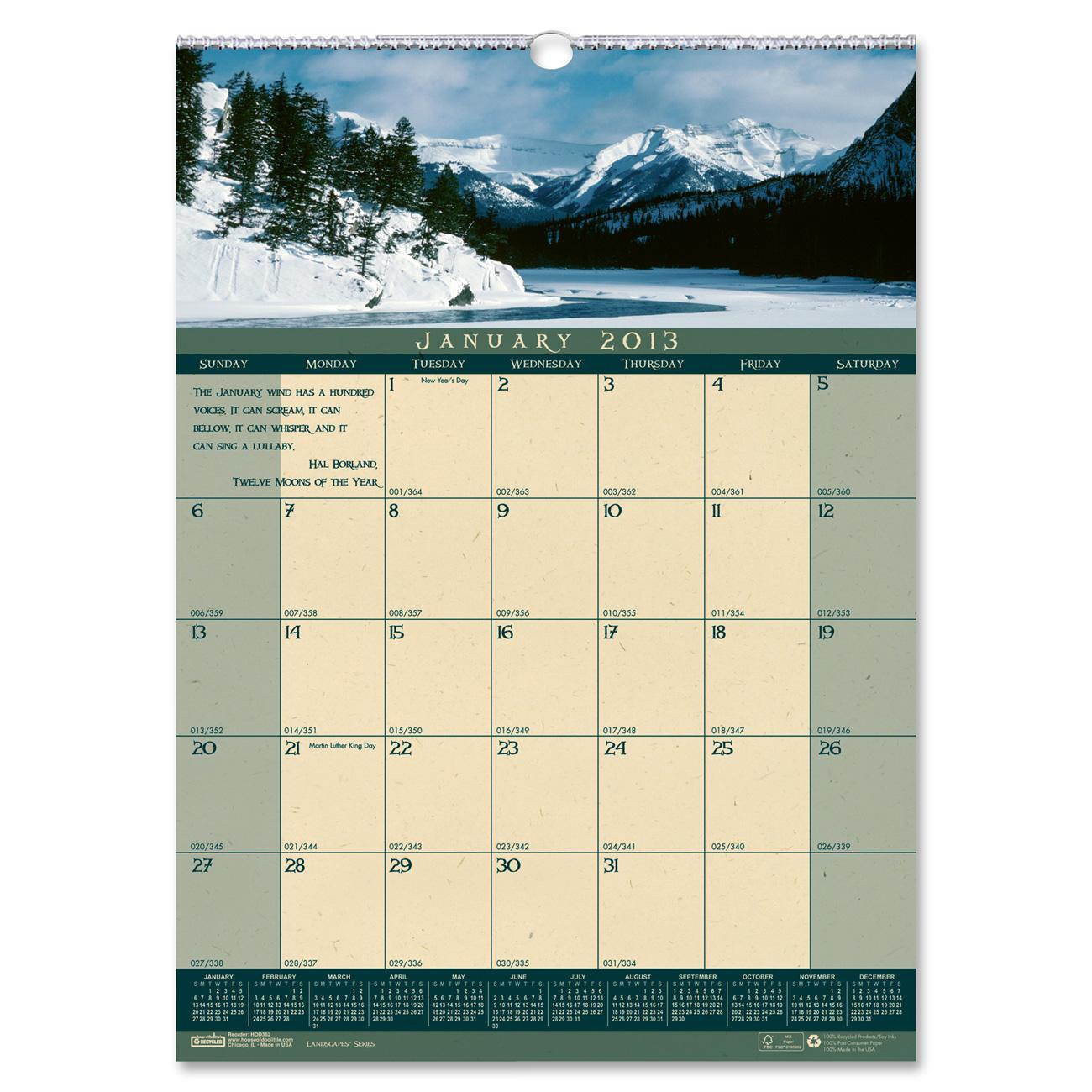 House of Doolittle 362 Landscapes Monthly Wall Calendar, 12 x 16-1/2