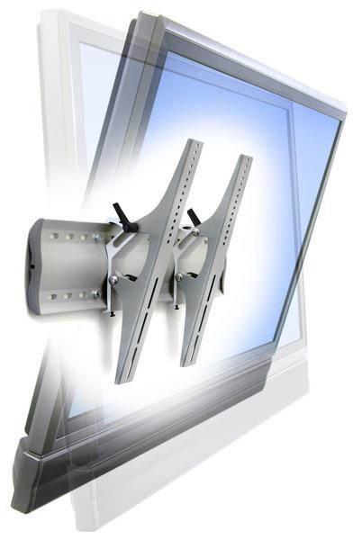 Ergotron TM Tilting Wall Mount - Mounting kit (wall plate, fasteners, 2 brackets) for LCD / plasma panel - aluminium, st
