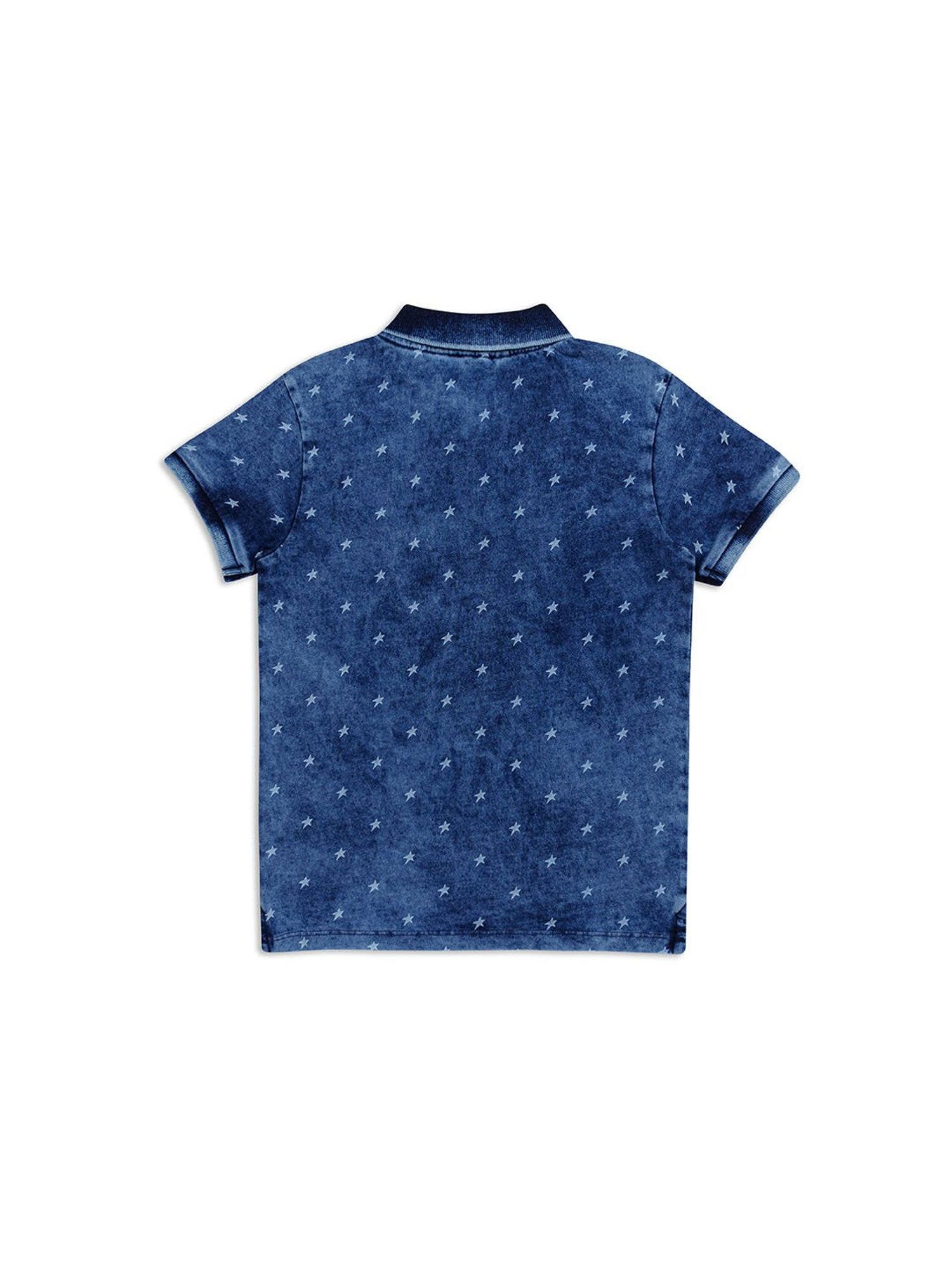 H by Hamleys Kids Blue Printed Polo T-Shirt