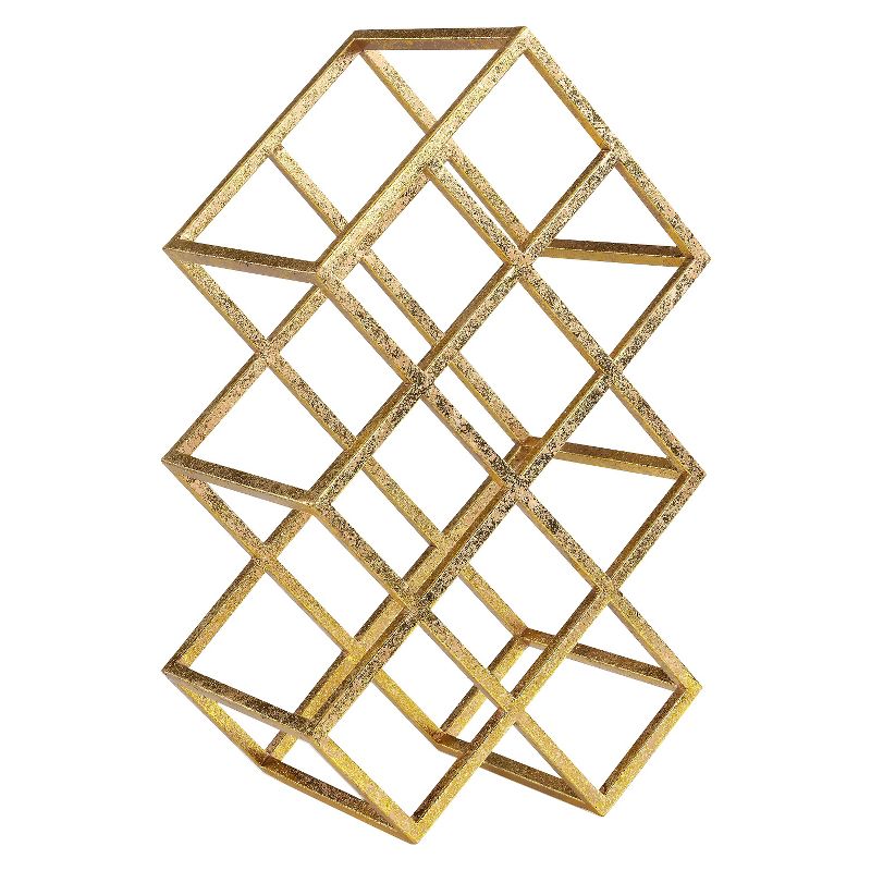 Danya B Sparkling 9 Wine Bottle Rack Gold