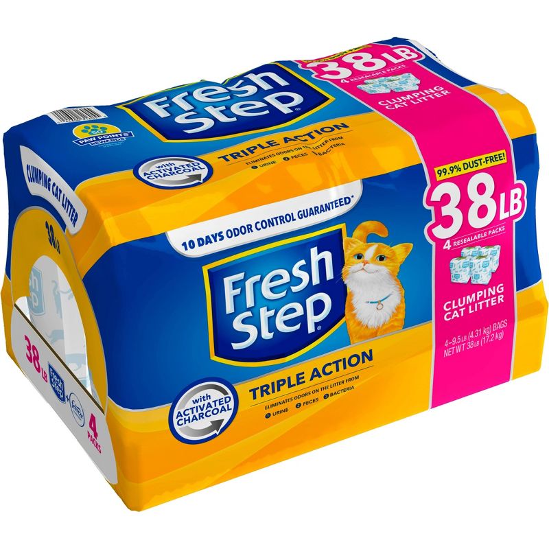 Fresh Step Triple Action Clumping Scented Cat Litter - 38lb