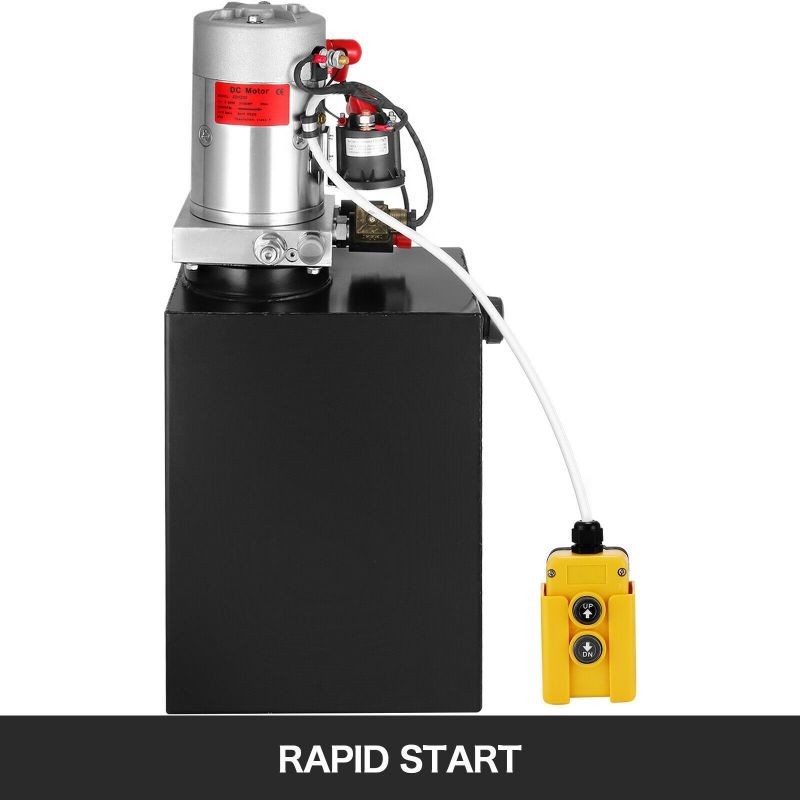 15 Quart Double Acting Hydraulic Pump Dump Trailer Unit Pack Remote Crane