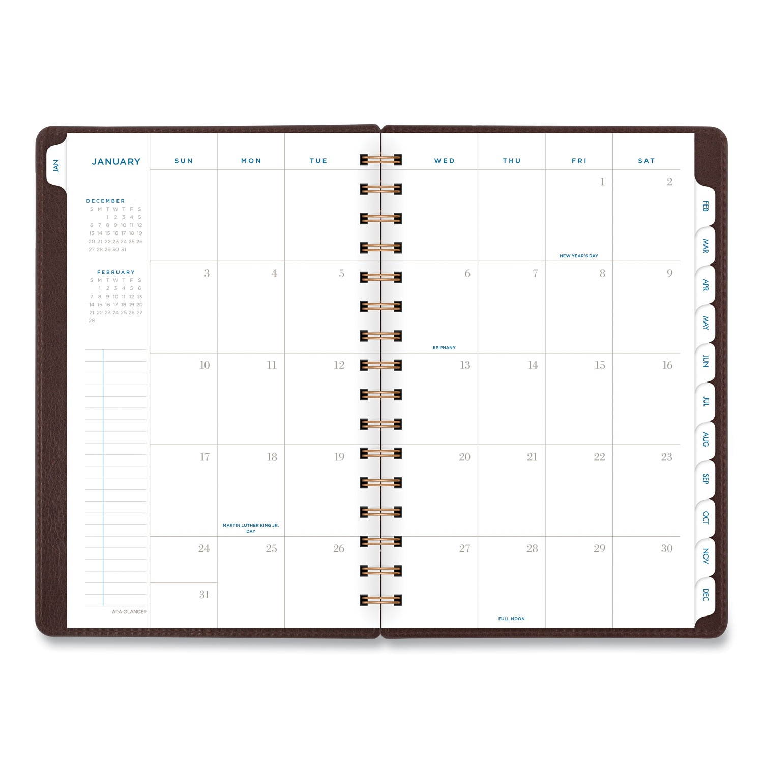 AT-A-GLANCE Distressed Brown Weekly Monthly Planner 8.5 x 5.5 2021-2022 YP20009