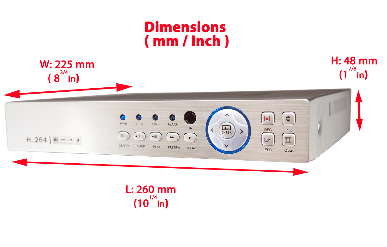Evertech HD H.265 16 Channel Hybrid DVR Security Recorder with 1TB Hard Drive, Compatible with AHD/TVI/CVI/Analog Cameras