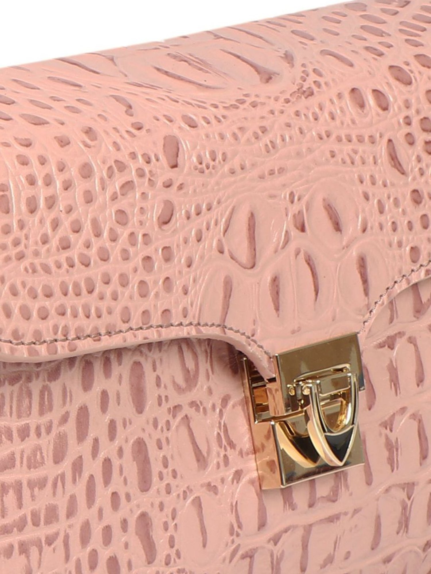 Hidesign Pink Textured Medium Sling Handbag