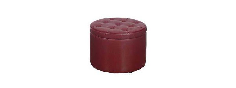 Round Shoe Ottoman Burgundy - Breighton Home