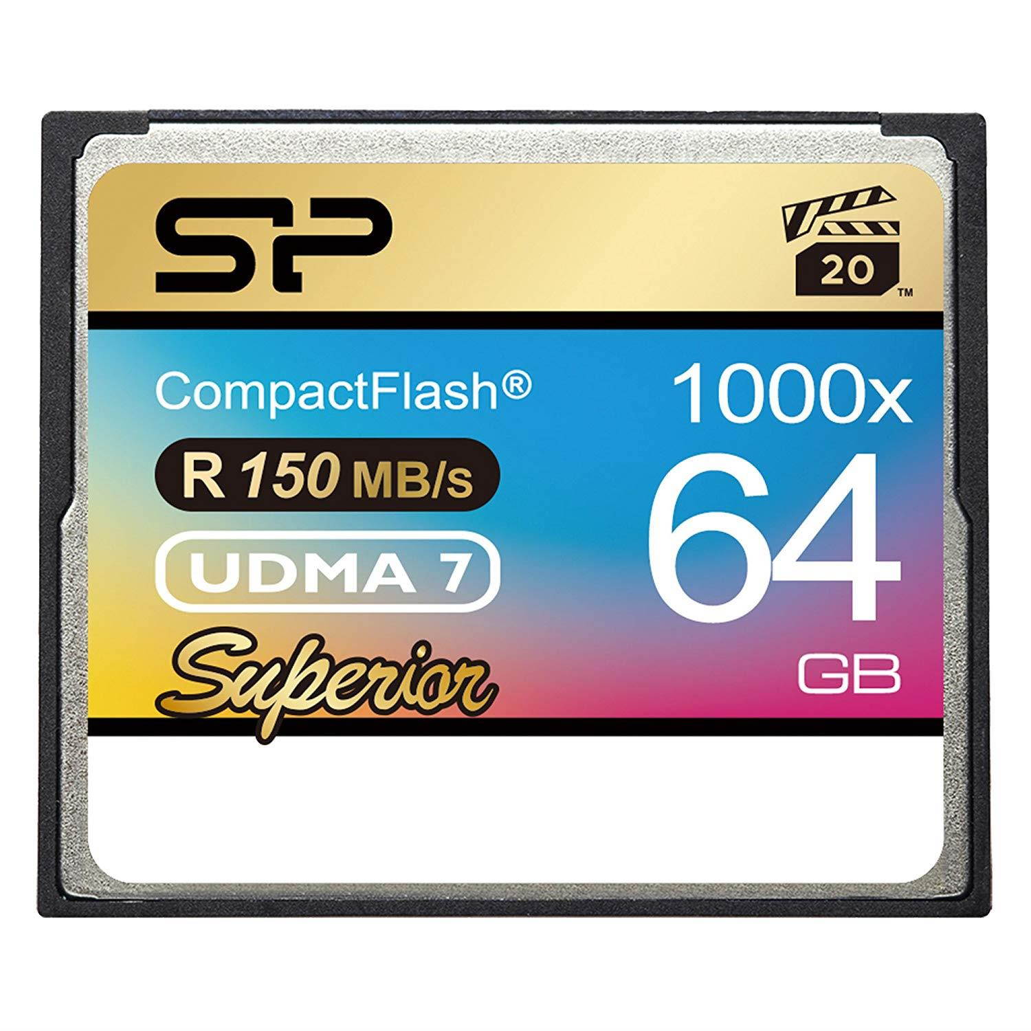 Silicon Power 128GB Hi Speed 1000x Compact Flash Card (SP128GBCFC1K0V10)