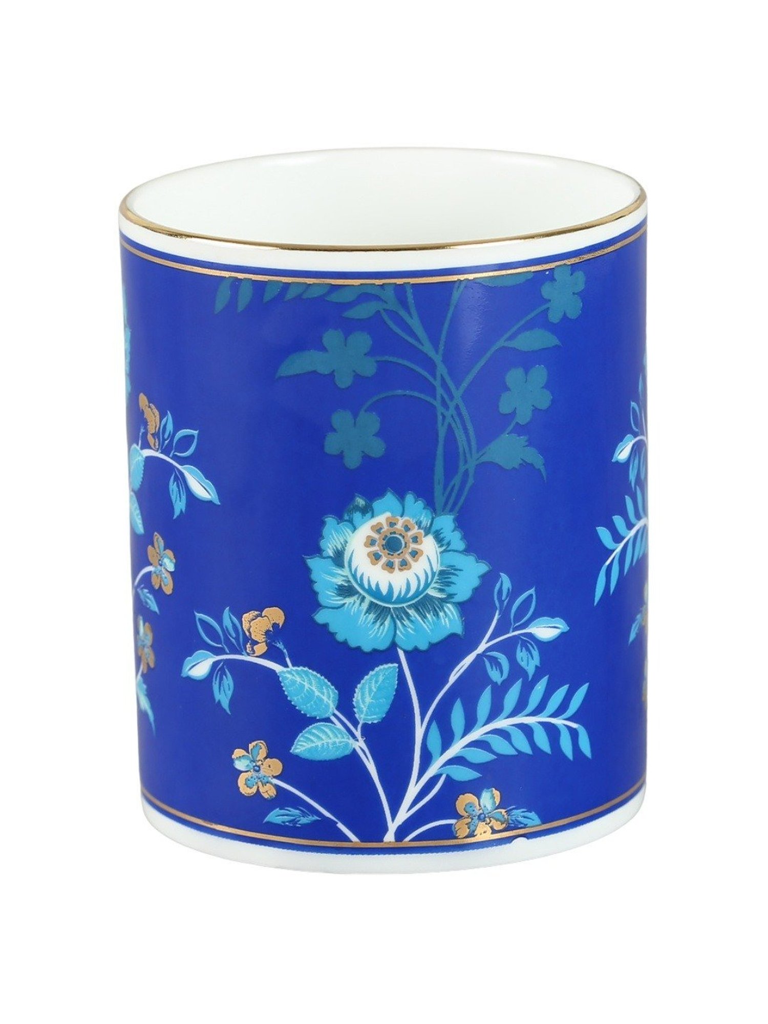 India Circus Floral Blue Bone China Milk Mug - Set of 2 (360 ml)