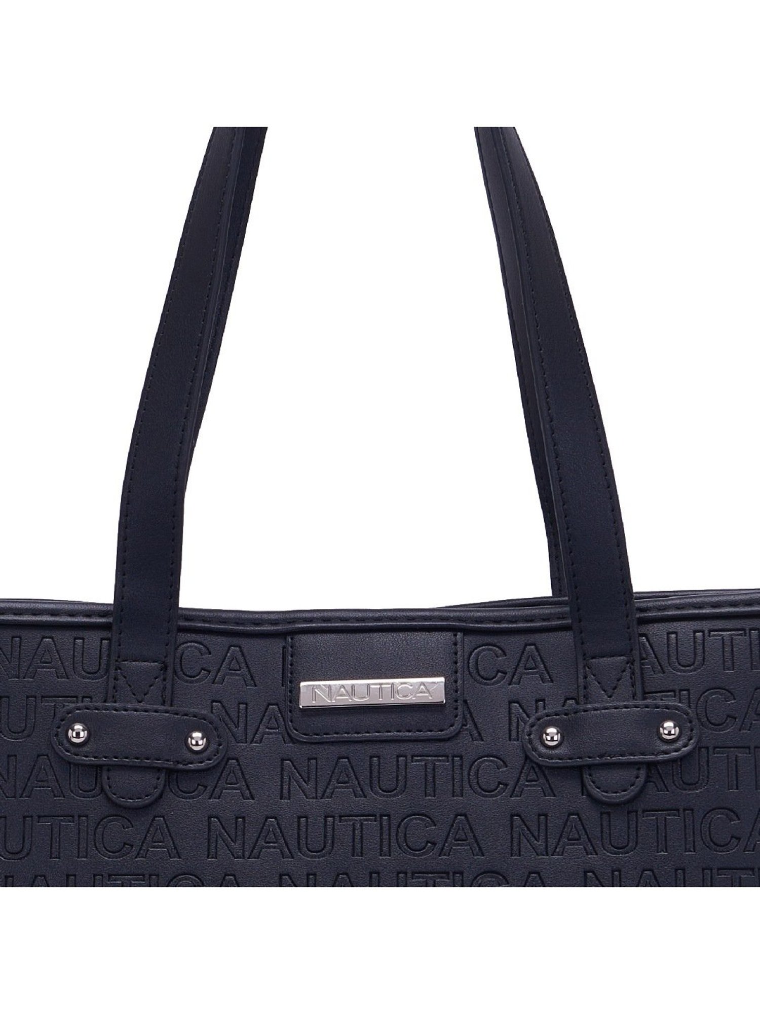 Nautica Black Solid Medium Tote Handbag