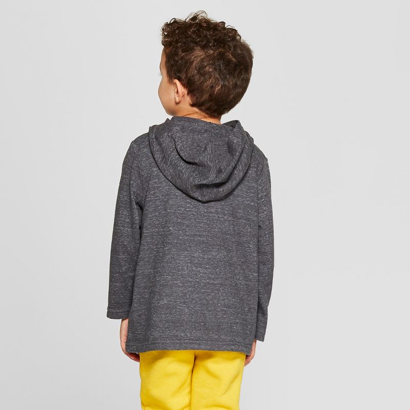 Toddler Boys' Shawl Hoodie Sweatshirt - Cat & Jack™ Charcoal 12M