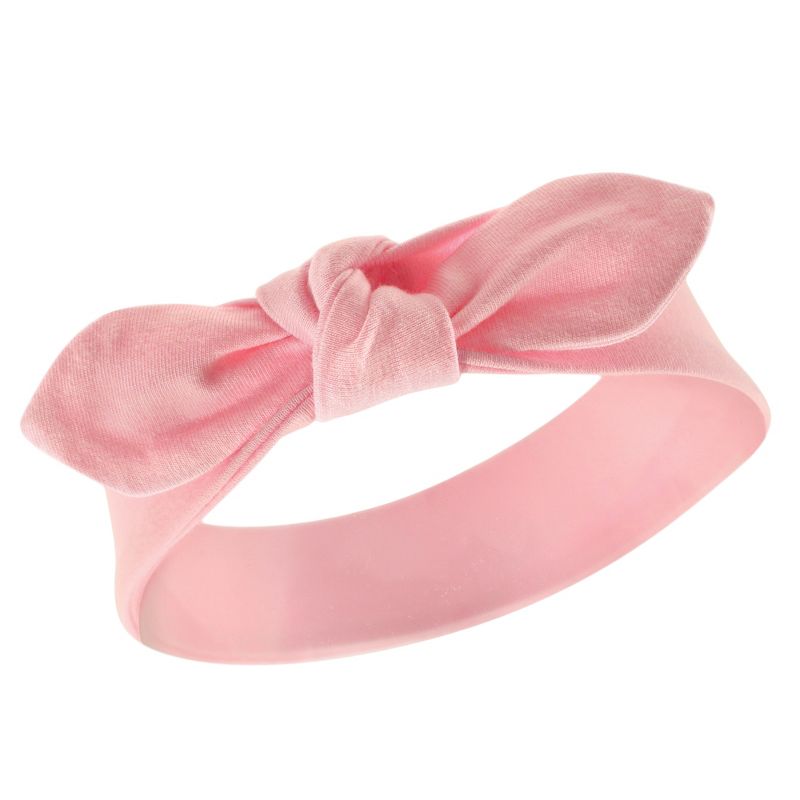 Hudson Baby Infant Girl Cotton Headbands 5pk, Gray Feather, 0-24 Months