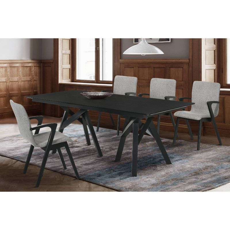5pc Cortina and Varde Rectangular Dining Set Black - Armen Living