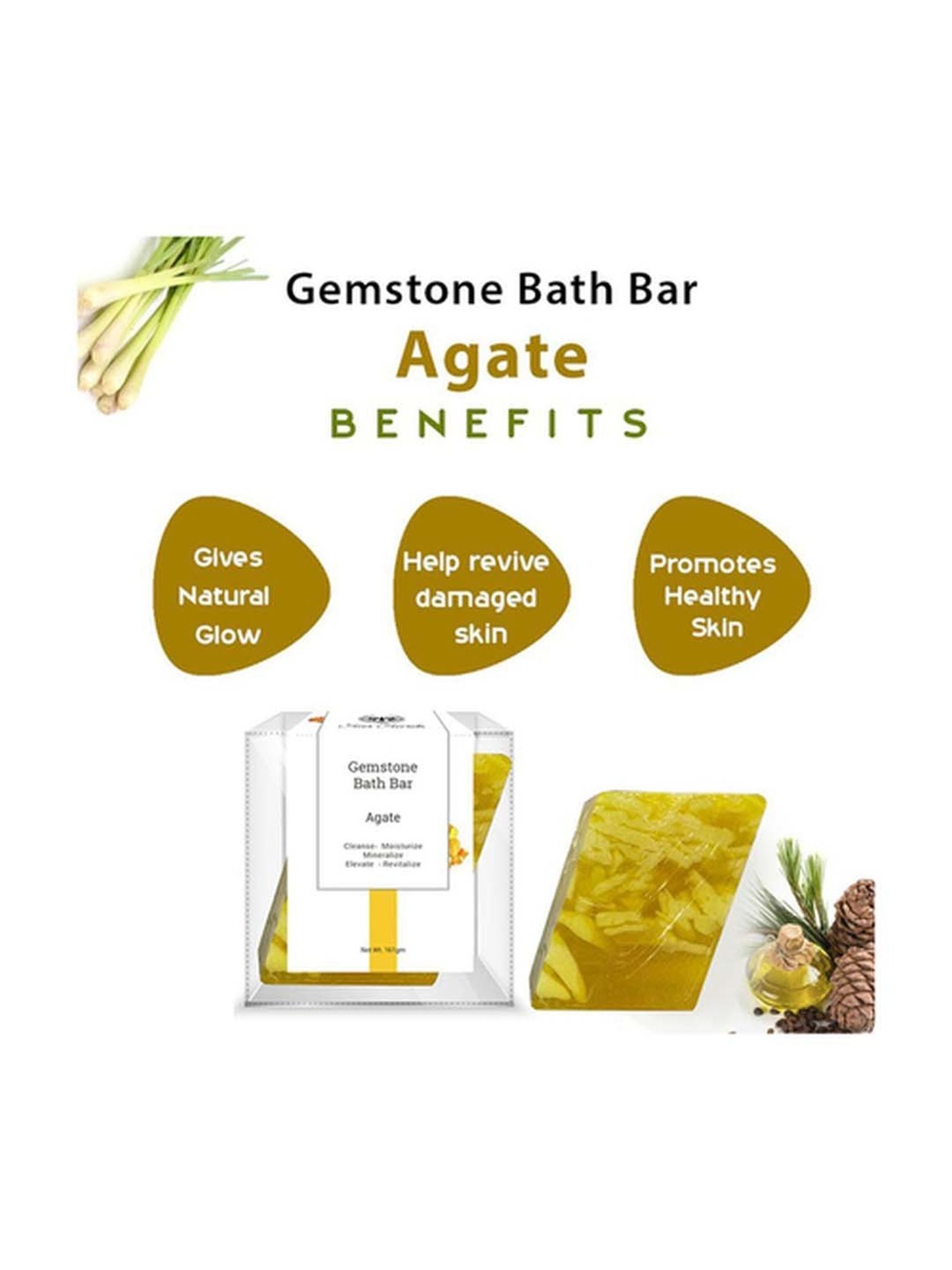 Seer Secrets Agate Gemstone Bath Bar - 161 gm