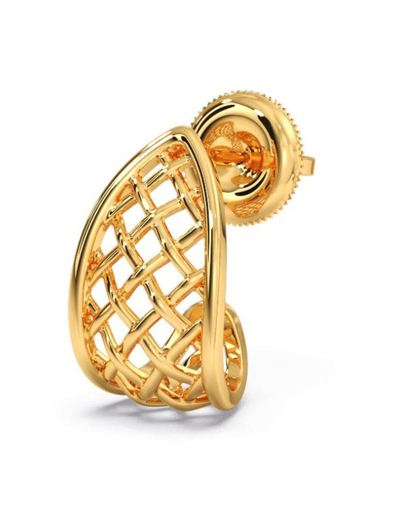 Candere by Kalyan Jewellers Peacock Collection 18k Yellow Gold Hoop Earrings for Women
