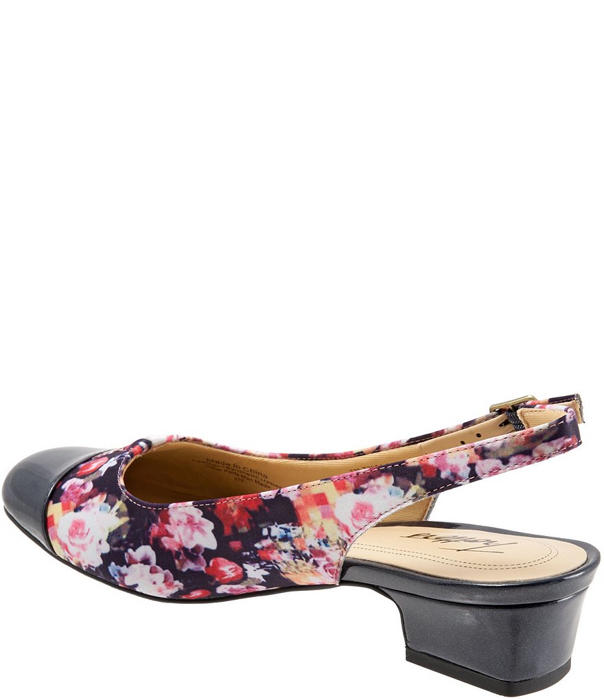 Trotters Dea Floral Print Micro Suede Slingback Pumps