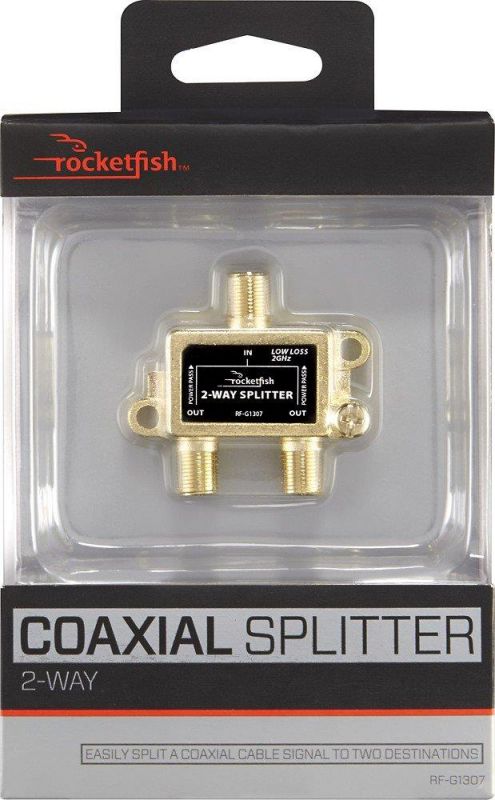 Rocketfish - 2-Way Coaxial Splitter - Gold