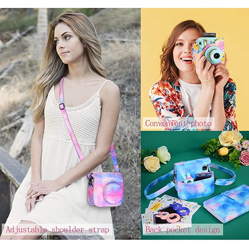 Instax Mini 9 Camera Accessories Bundles Compatible with Fujifilm Instax Mini 9 Mini 8 Mini 8+ Camera with Mini 9 Case,108 Photos Mini Photo Album,etc. (Ice Blue,14 Items)