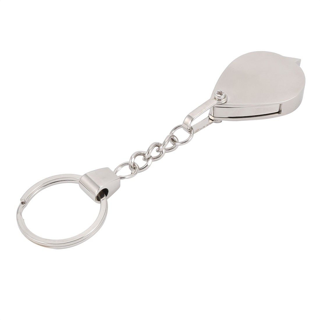Mini Portable 10X Glass Lens Illuminated Magnifier Reading Magnifying Glass Keychain