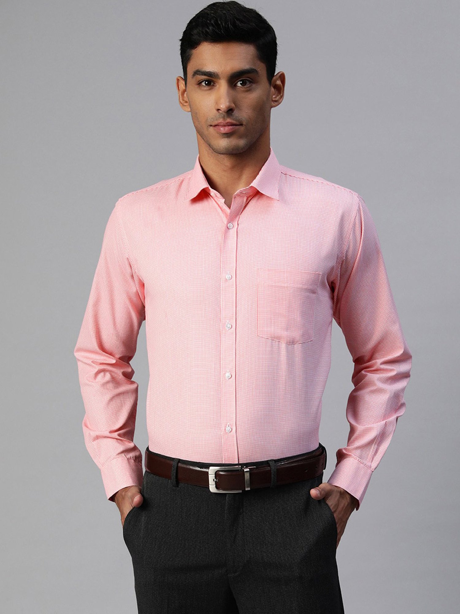 ManQ Red Regular Fit Check Shirt