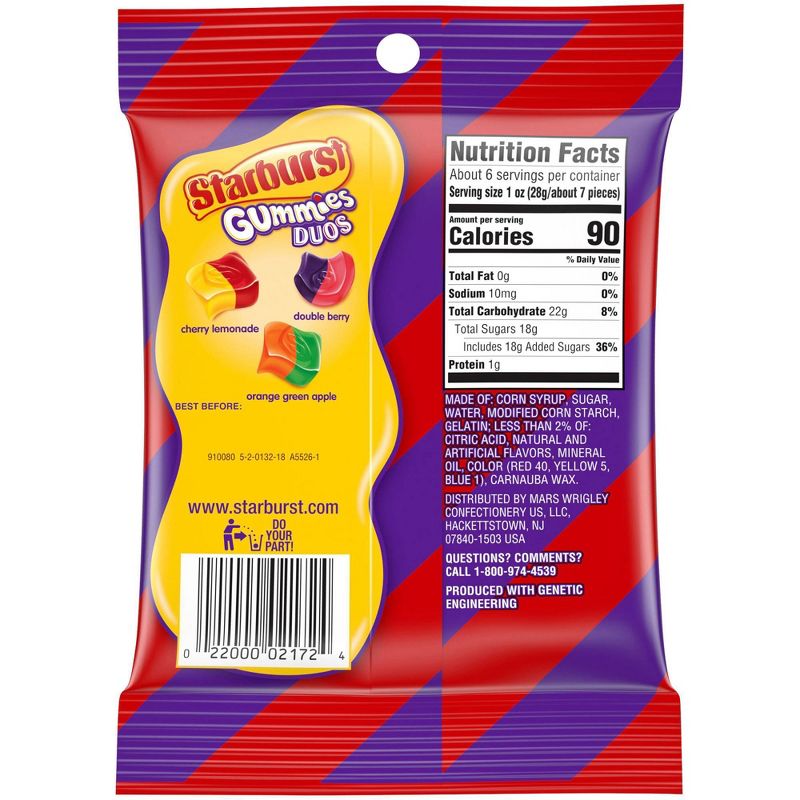 Starburst Duos Gummies Peg - 5.8oz