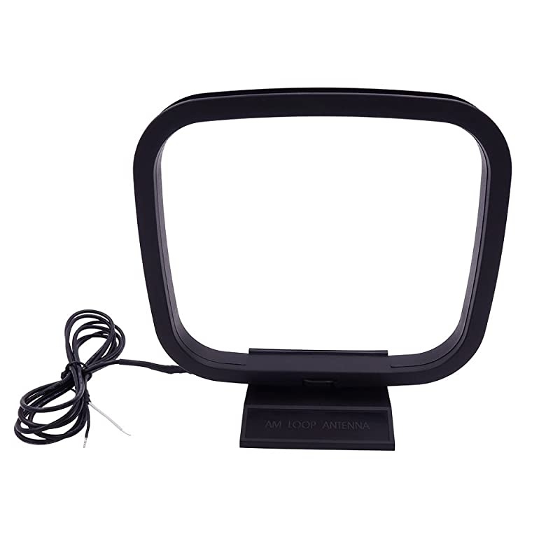 AM Loop Antenna 2 Pin Twin Lead Bare Wire Connector Adapter Cable AM Antenna for Stereo Receiver Audio Video AV Receiver Home Theater Amplifier System Indoor