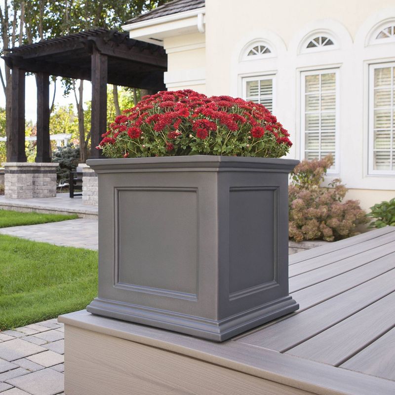 20" x 20" Fairfield Square Planter Graphite Gray - Mayne