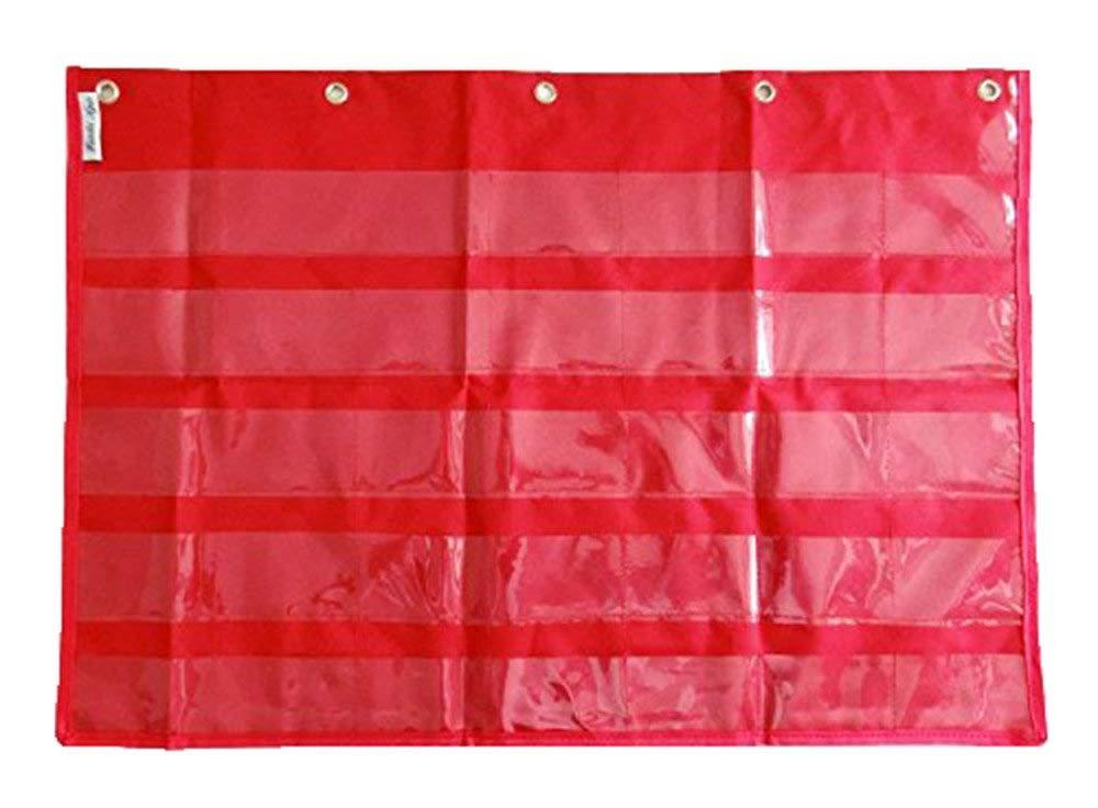 Wander Agio School Count Pocket Literacy Chart Card Deluxe Calendar Pocket Wall Hanging Chart Teaching Materials Red