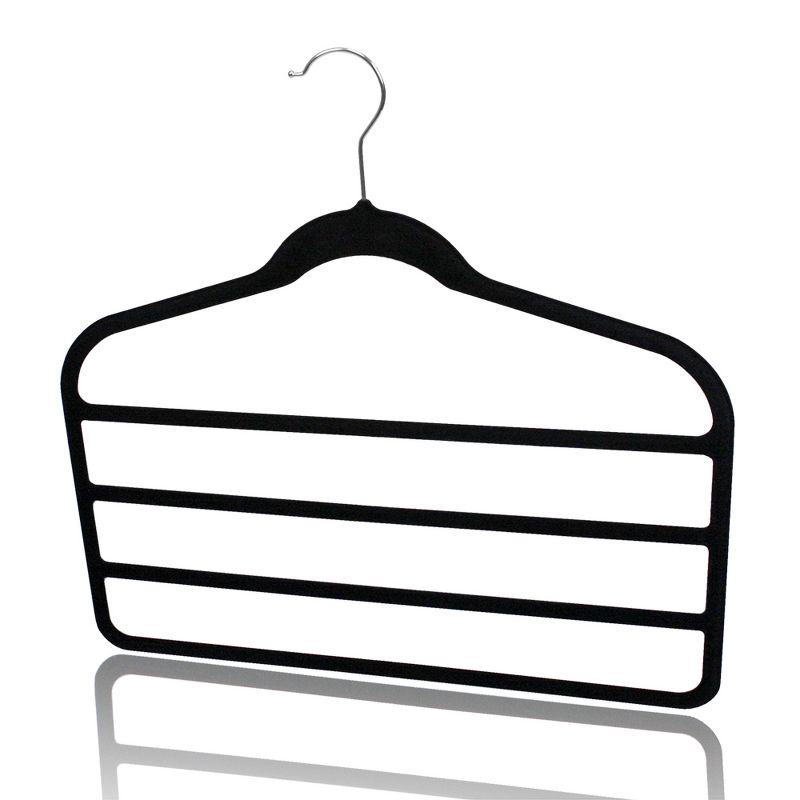 Home Basics Velvet Trouser Hanger, (Pack of 3), Black
