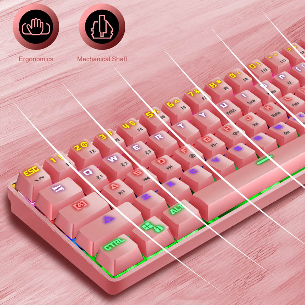 CUUWE K28 Wireless Bluetooth 61-Key Dual-Mode RGB Backlit Waterproof Mechanical Gaming Keyboard - Office Keyboard -Gaming Keyboard