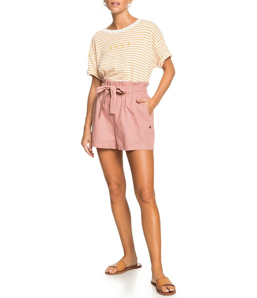 Roxy Be My Darling Paperbag-Waist Solid Shorts