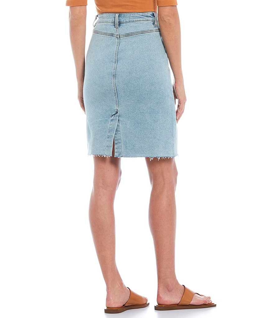 Gibson & Latimer Patch Pocket High Rise Stretch Denim Skirt