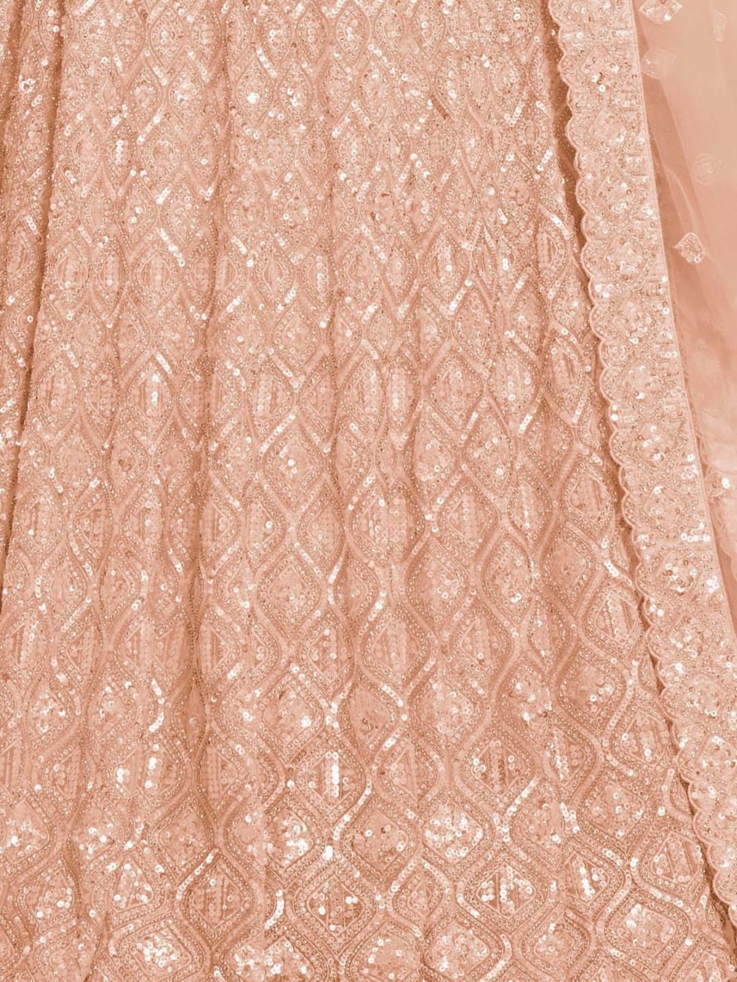 Odette Peach Embroidered Lehenga Choli Set With Dupatta