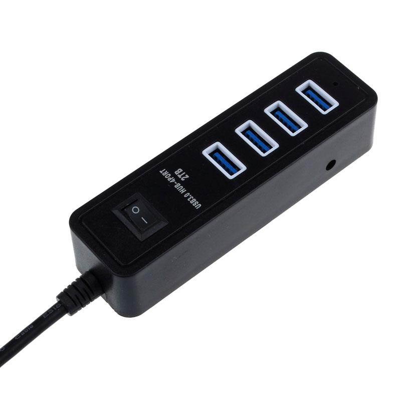 2018 New Arrival 4 Ports Super Speed USB 3.0 HUB With On/Off Switch Adapter for PC Laptop Computer USB HUB High quality