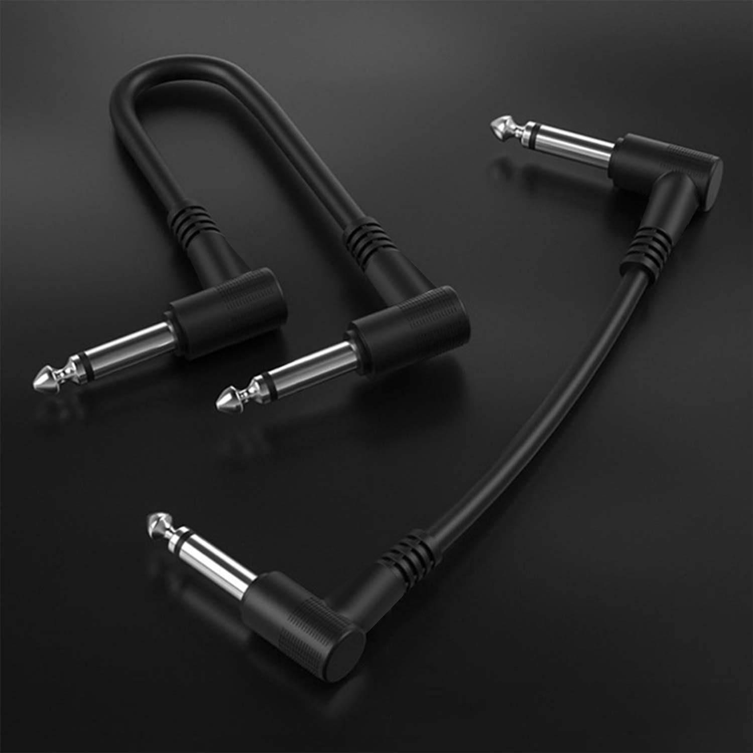 Guitar Patch Cable, Ancable 1/4 Inch Right Angle Pedals Cables for Insturment Effect Pedals (3 FEET, 1 PACK)