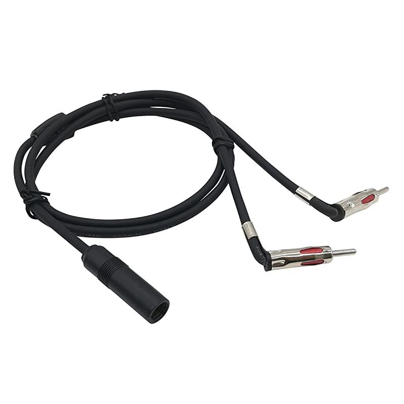 Car Antenna Splitter 1 Female to 2 Male Auto Antenna Adapter Cable Aerial Car Stereo Radio Splitter Y Shape Extension