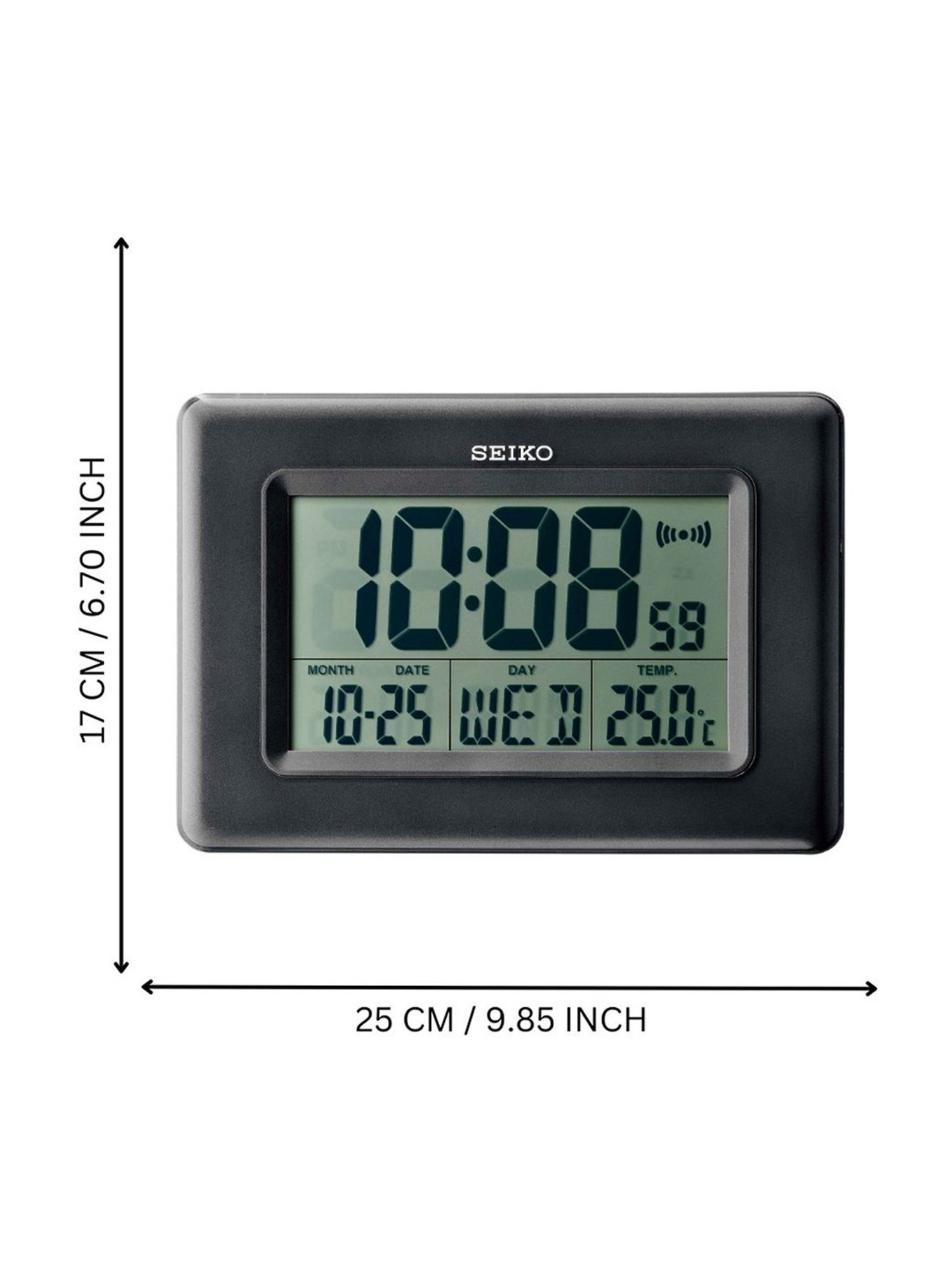 SEIKO elegant black plastic table clock